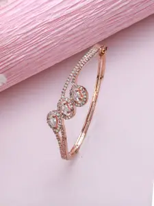 Anouk Women Rose Gold-Plated American Diamond Bangle-Style Bracelet