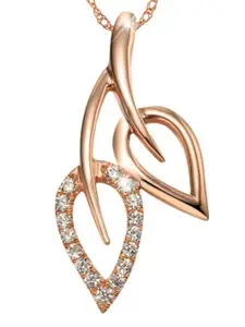 MYKI Rose Gold-Plated Classy Double Leaves Pendant