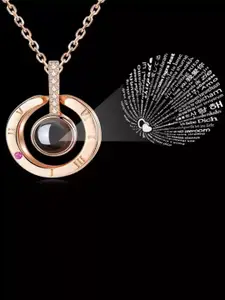 MYKI Rose Gold-Plated 100 Language Projection Pendant with Chain