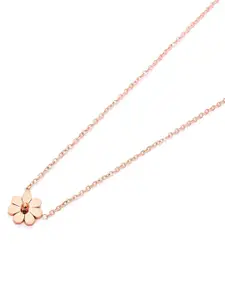 MYKI Rose Gold-Plated Flower Pendant With Chain