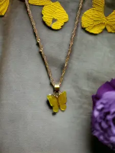 MYKI Gold-Plated Sweet Butterfly Pendant Chain