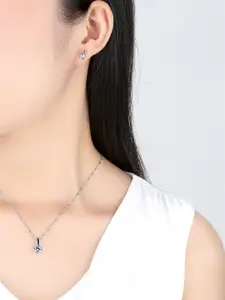 MYKI Sterling Silver Cubic Zirconia-Studded Pendant