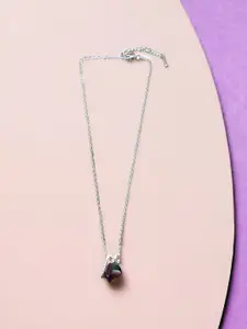 MYKI Silver-Plated Butterfly Pendant With Chain