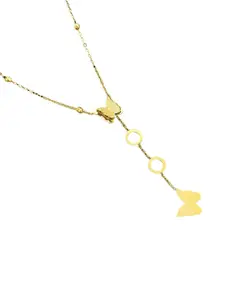 MYKI Cute Butterfly Gold-Plated Pendant with Chain