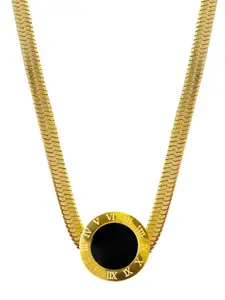 MYKI Gold-Plated Round Shape Pendant with Chain