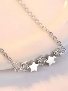 MYKI Silver-Plated Elegant Star Design Pendant with Chain