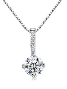MYKI Silver-Plated CZ Studded Pendant With Chain