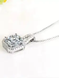MYKI Women Astonishing Silver-Plated Cubic Zirconia Pendant