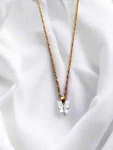 MYKI Gold-Plated Butterfly Pendant With Chain