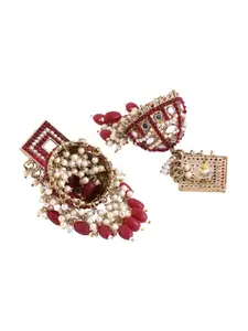 Yellow Chimes Gold-Plated Contemporary Jhumkas Earrings