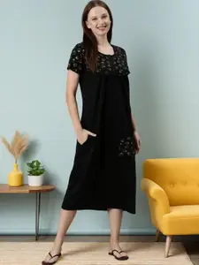 Kryptic Conversational Printed Pure Cotton Nightdress