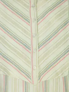 Fabindia Mandarin Collar Striped Kurti
