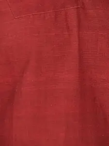 Fabindia Mandarin Collar Pleated Straight Cotton Kurta