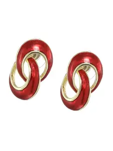 Estele Gold-Plated Oval Studs Earrings