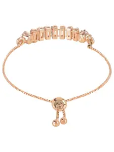 I Jewels Women Rose Gold-Plated Charm Bracelet