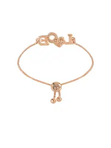 I Jewels Women Rose Gold-Plated Charm Bracelet