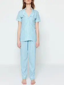 Trendyol Striped Night Suit