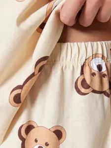 Trendyol Conversational Printed Pure Cotton Night Suit