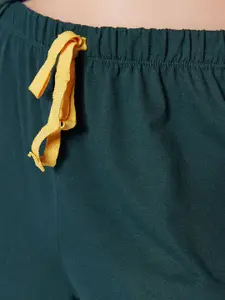 Trendyol Typography Printed Pure Cotton Night Suit