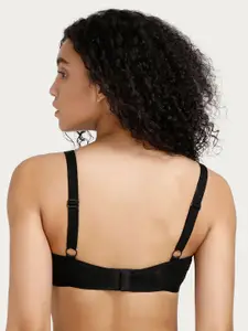 Rosaline by Zivame Black Solid Non-Wired Non Padded Everyday Bra
