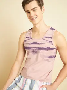 Sweet Dreams Pink Abstract Printed Sleeveless Cotton T-shirt