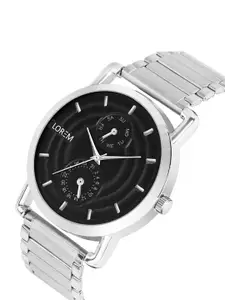 LOREM Men Textured Stainless Steel Bracelet Style Straps Analogue Watch LR120-CM