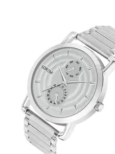 FERRIZZO Men Textured Stainless Steel Bracelet Style Straps Analogue Watch LR124-FZ