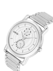 FERRIZZO Men Textured Stainless Steel Bracelet Style Straps Analogue Watch LR121-FZ