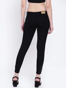 High Star Women Black Slim Fit Mid-Rise Clean Look Stretchable Jeans