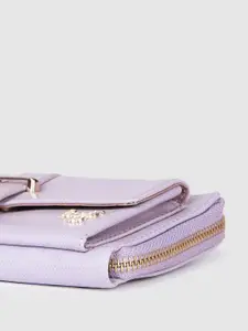 Baggit Women Abstract Textured Zip Around Wallet