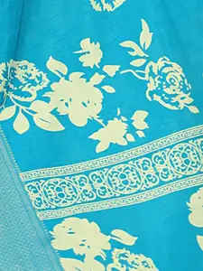 Anouk Blue & Beige Floral Sungudi Saree