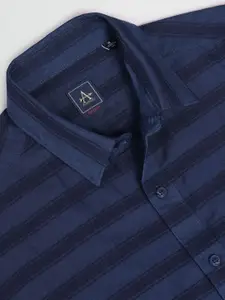 Arrow Sport Slim Fit Horizontal Stripes Pure Cotton Casual Shirt