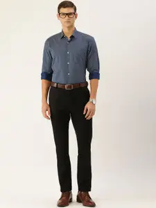 Peter England Men Pure Cotton Slim Fit Opaque Printed Formal Shirt