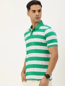 Peter England Regular Striped Polo Collar Casual T-shirt