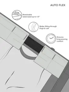 Arrow Sport Men Skinny Fit Low-Rise Auto Flex Solid Casual Trousers