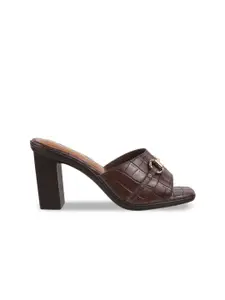 Catwalk Textured Buckled Block Heels