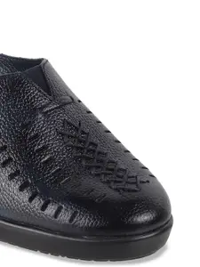 Catwalk Textured Laser Cuts Leather Wedge Heel Mules