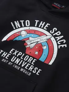 Gini and Jony Infants Boys Typography Printed Hooded Fleece Sweatshirt