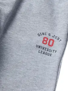 Gini and Jony Boys Typography Printed Cotton Joggers