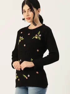 DressBerry Pure Acrylic Embroidered Pullover