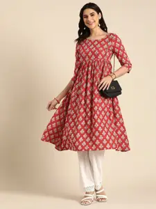 Anouk Floral Printed A-Line Empire Style Kurta