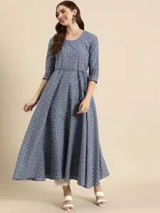 Anouk Round Neck Floral Printed Pure Cotton Kurta