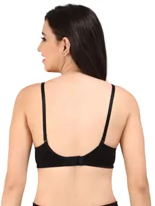 Bralux Black Solid Non-Wired Lightly Padded Everyday Bra