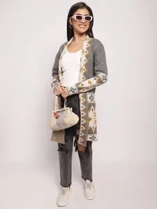 NoBarr Geometric Self Design Longline Shrug