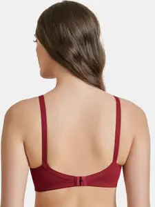 MAROON Lycra Non Padded All Day Comfort Full Coverage Seamless Super Support T-shirt Bra