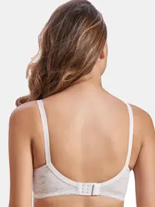 MAROON Printed Cotton Non Padded All Day Comfort Full Coverage Seamless Everyday Bra