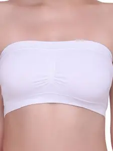 PLUMBURY Medium Coverage Lightly Padded All Day Comfort Rapid Dry Seamless Bandeau Bra