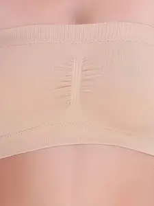 PLUMBURY Medium Coverage Lightly Padded All Day Comfort Rapid Dry Seamless Bandeau Bra