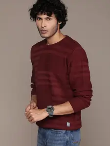 The Roadster Lifestyle Co. Solid Self Design Acrylic Pullover