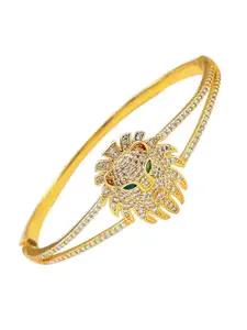 ZIVOM Gold-Plated Cubic Zirconia Studded Bangle Bracelet
